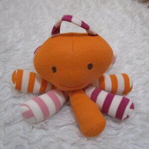 UNDER THE NILE Scraptopus Octopus Organic Cotton Baby Toy Safe Pink white orange